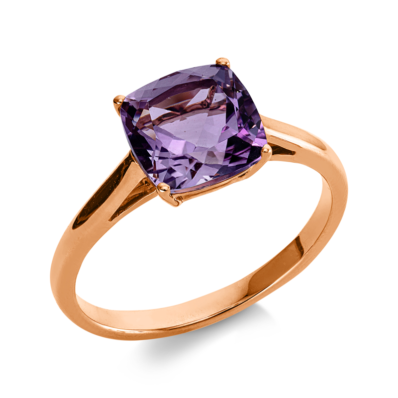 Ring mit Amethyst  aus 750/-18 Karat Rotgold  