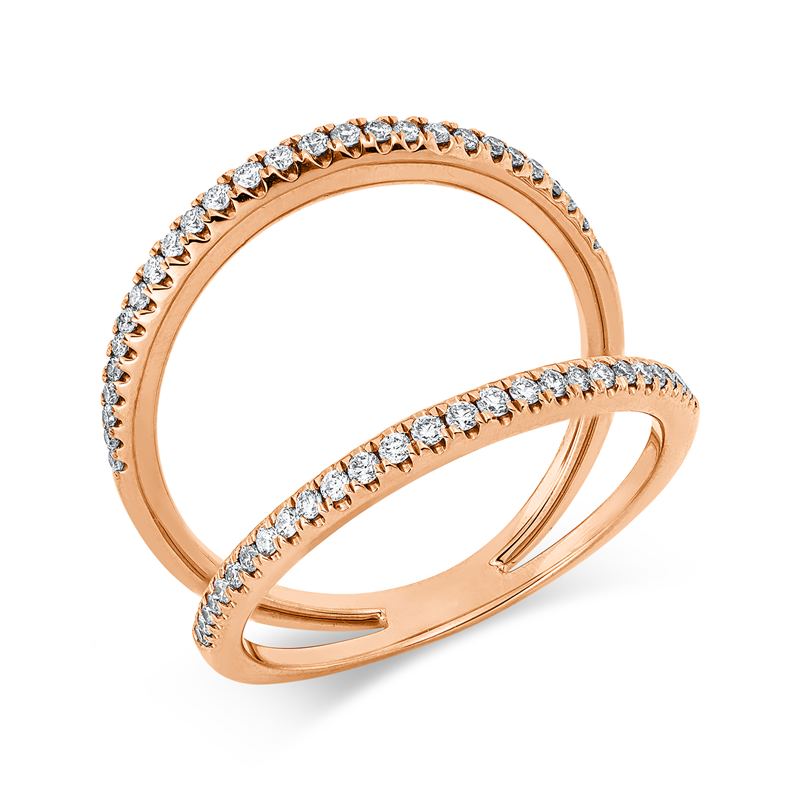 Ring    aus 750/-18 Karat Rotgold mit 54 Diamanten 0