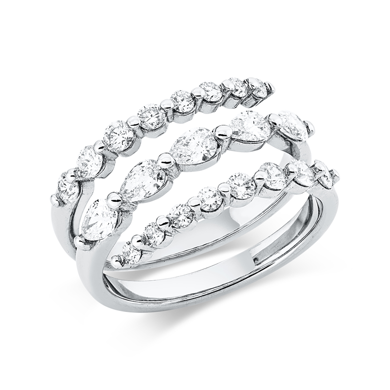 Ring    aus 750/-18 Karat Weißgold mit 24 Diamanten 1