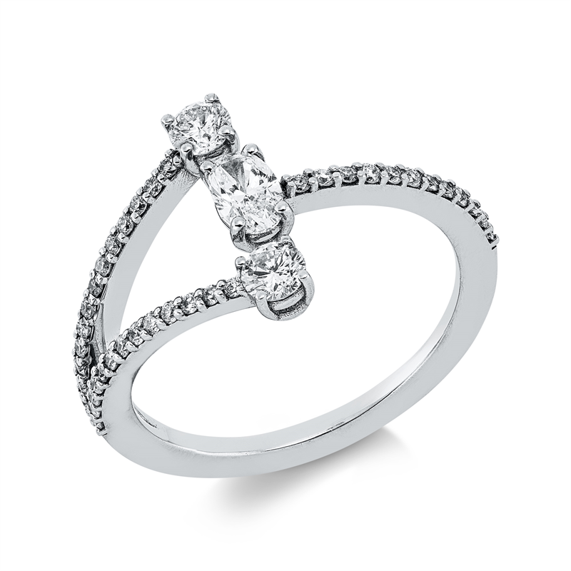 Ring    aus 750/-18 Karat Weißgold mit 40 Diamanten 0