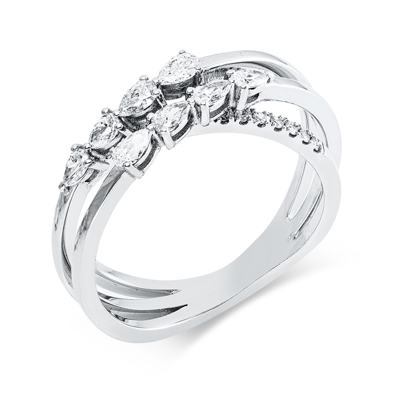 Ring    aus 750/-18 Karat Weißgold mit 28 Diamanten 0