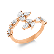 Ring    aus 750/-18 Karat Rotgold mit 16 Diamanten 1