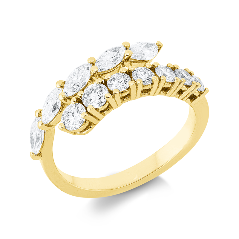 Ring    aus 750/-18 Karat Gelbgold mit 12 Diamanten 1
