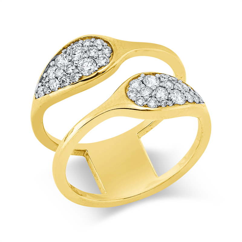 Ring    aus 750/-18 Karat Gelbgold mit 38 Diamanten 0
