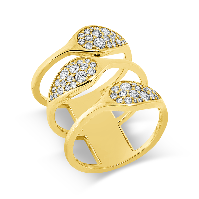 Ring    aus 750/-18 Karat Gelbgold mit 53 Diamanten 0