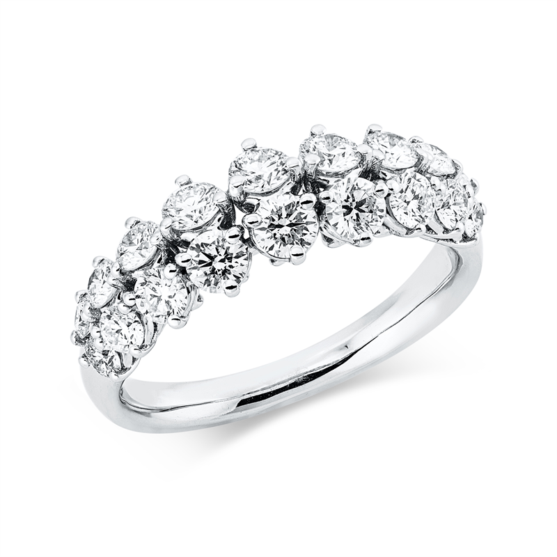 Ring    aus 750/-18 Karat Weißgold mit 18 Diamanten 1