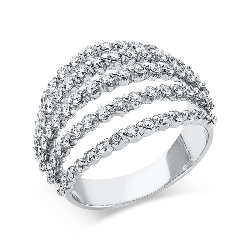 Ring    aus 750/-18 Karat Weißgold mit 81 Diamanten 0