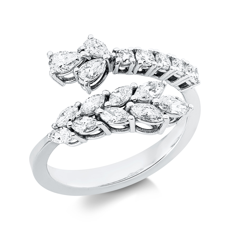 Ring    aus 750/-18 Karat Weißgold mit 17 Diamanten 1