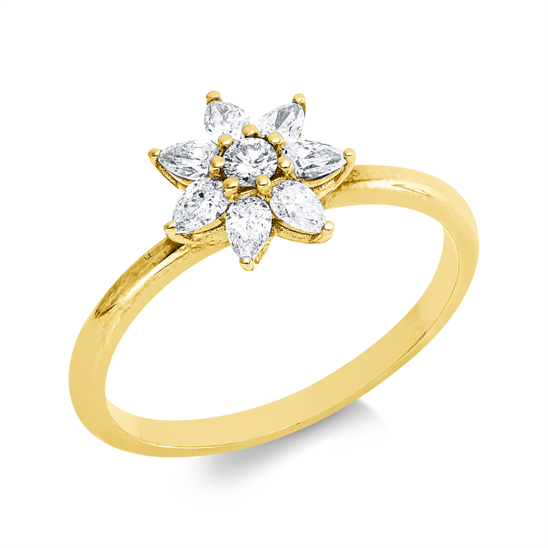 Ring    aus 750/-18 Karat Gelbgold mit 8 Diamanten 0