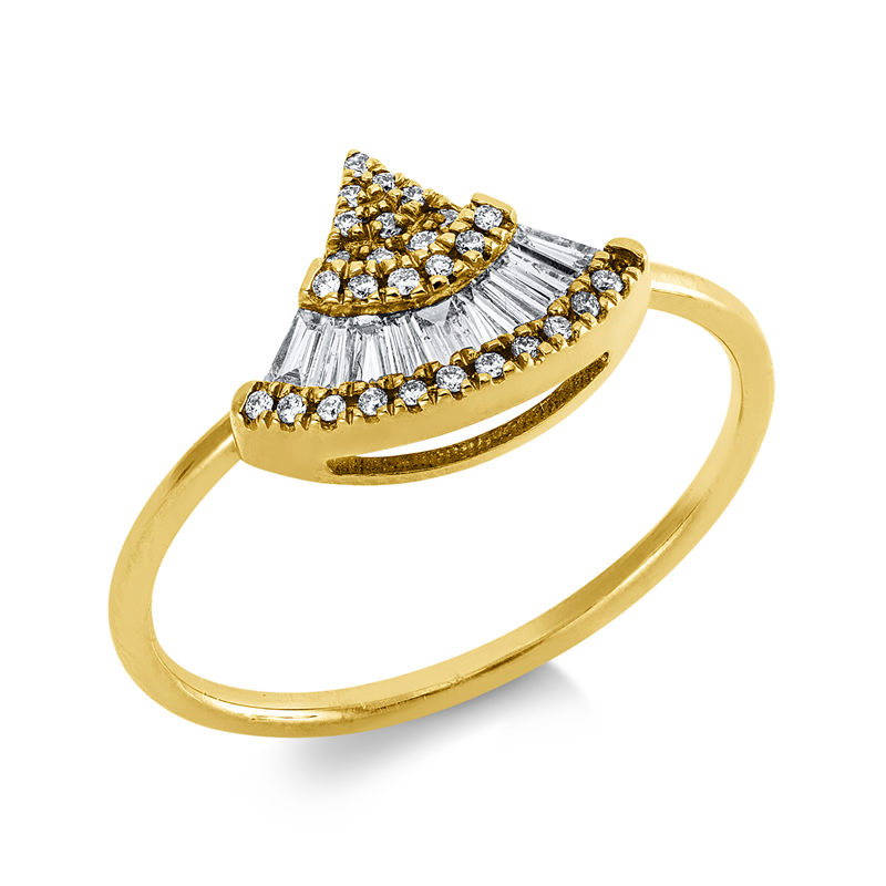 Ring    aus 750/-18 Karat Gelbgold mit 39 Diamanten 0