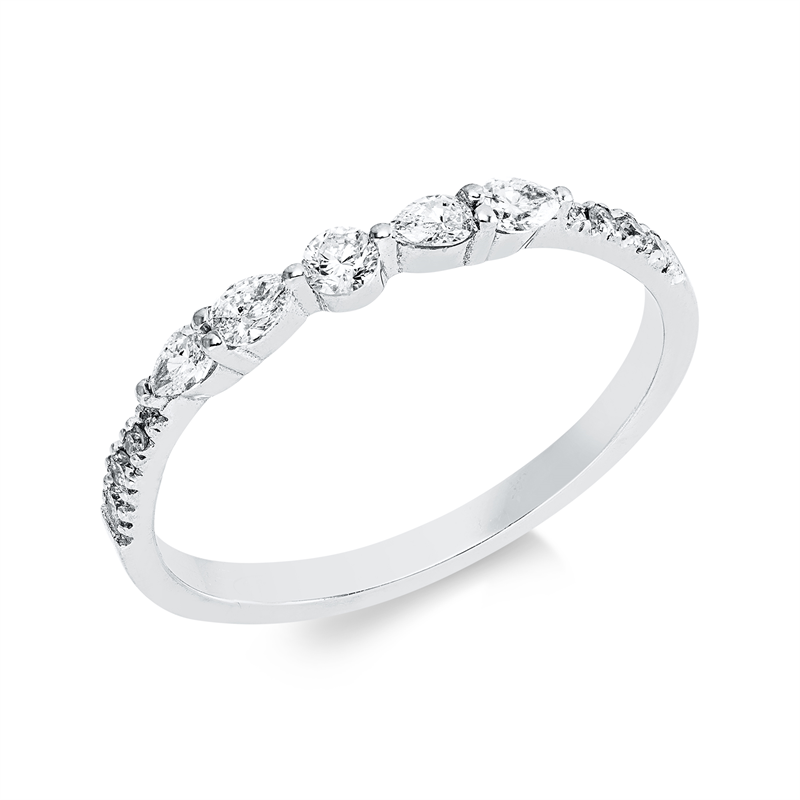 Ring    aus 750/-18 Karat Weißgold mit 13 Diamanten 0