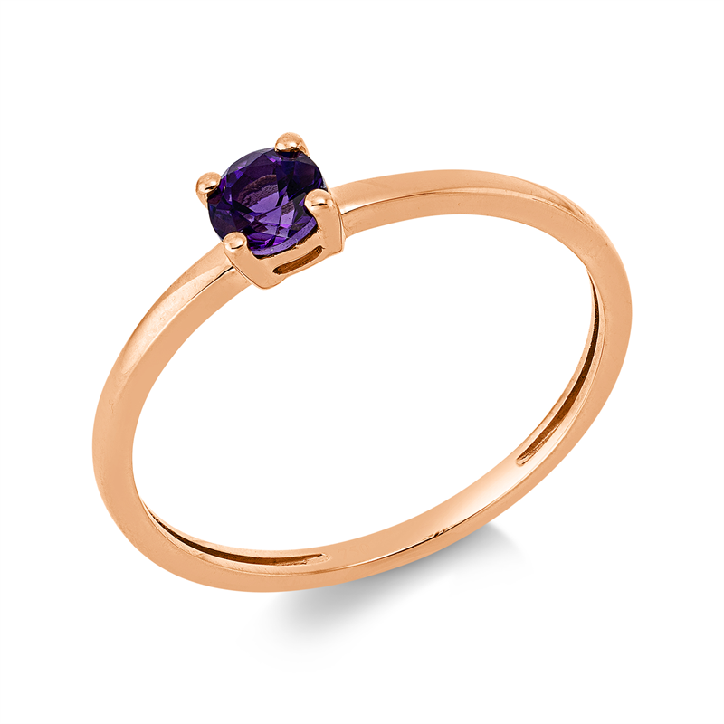Ring mit Amethyst  aus 750/-18 Karat Rotgold  