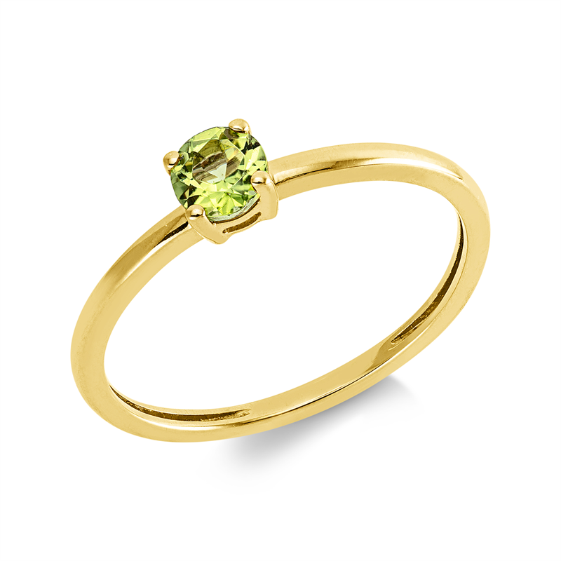 Ring mit Peridot  aus 750/-18 Karat Gelbgold  