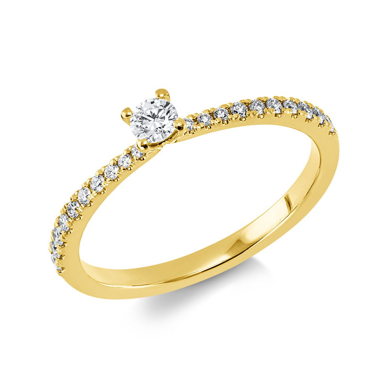 Ring    aus 585/-14 Karat Gelbgold mit 21 Diamanten 0