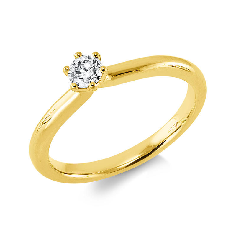 Ring    aus 585/-14 Karat Gelbgold mit 1 Diamant 0