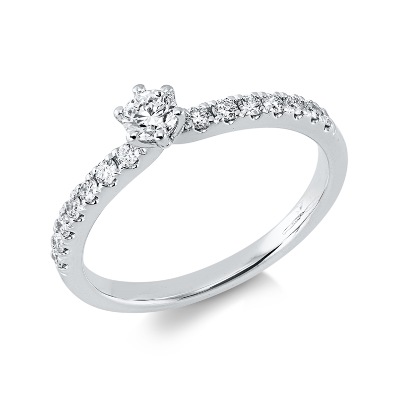 Ring    aus 585/-14 Karat Weißgold mit 15 Diamanten 0