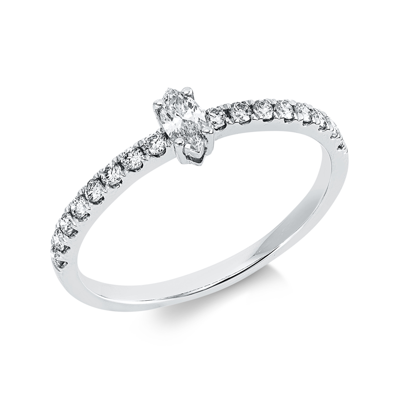 Ring    aus 750/-18 Karat Weißgold mit 17 Diamanten 0