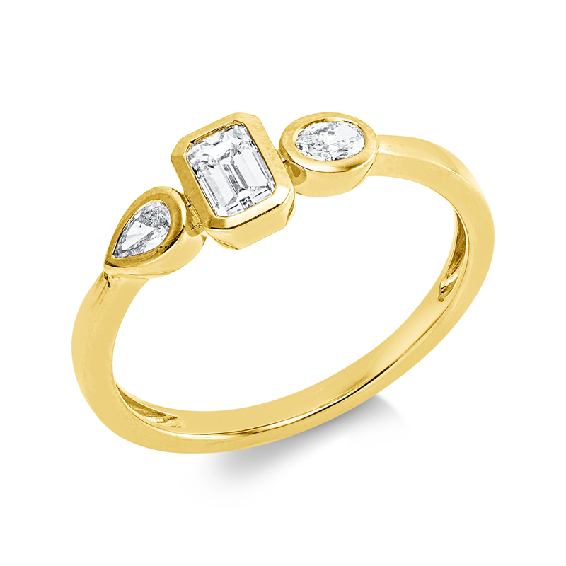 Ring    aus 750/-18 Karat Gelbgold mit 3 Diamanten 0