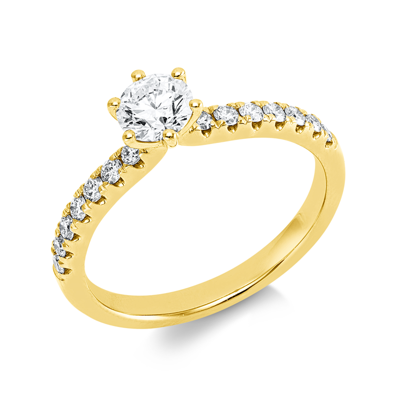 Ring    aus 750/-18 Karat Gelbgold mit 15 Diamanten 0
