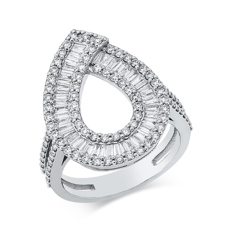 Ring    aus 750/-18 Karat Weißgold mit 135 Diamanten 1