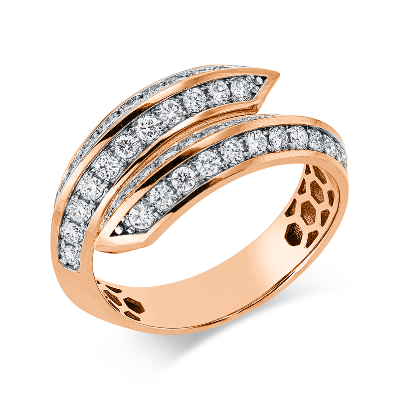 Ring    aus 750/-18 Karat Rotgold / Weißgold mit 44 Diamanten 0