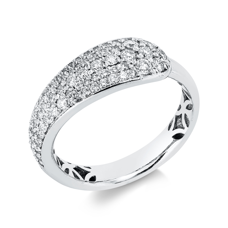 Ring    aus 750/-18 Karat Weißgold mit 69 Diamanten 0