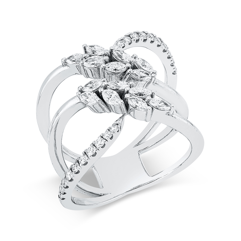 Ring    aus 750/-18 Karat Weißgold mit 34 Diamanten 0