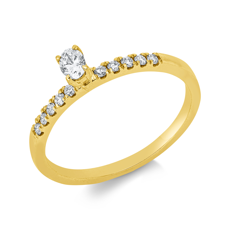 Ring    aus 750/-18 Karat Gelbgold mit 11 Diamanten 0