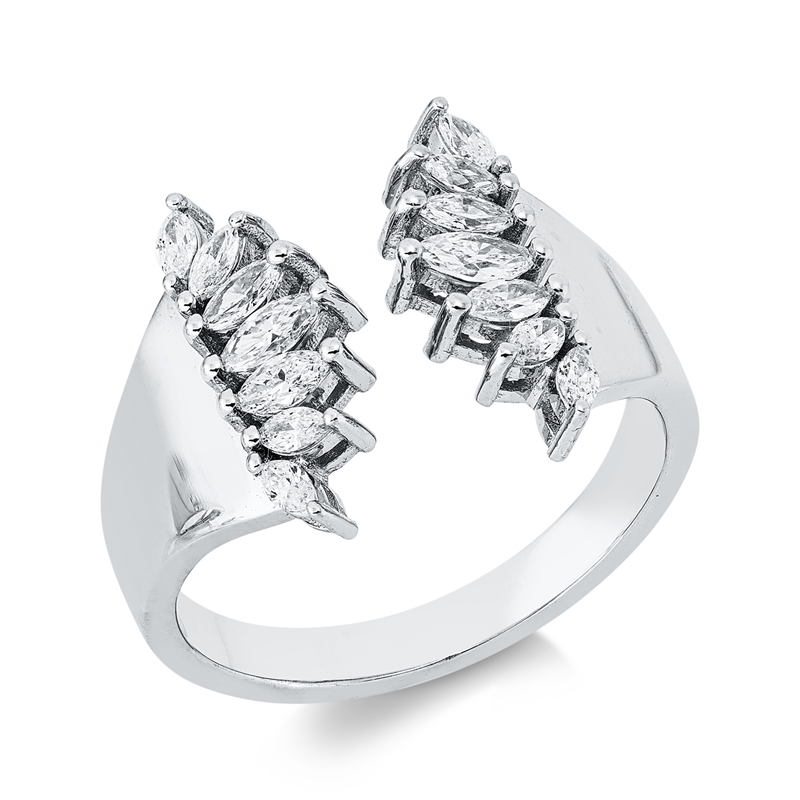Ring    aus 750/-18 Karat Weißgold mit 14 Diamanten 0