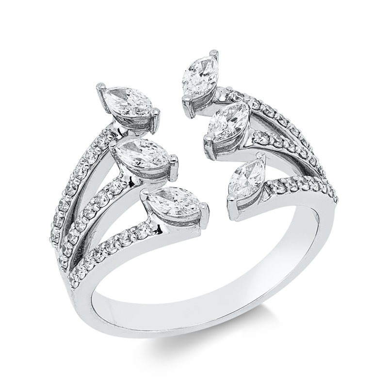 Ring    aus 750/-18 Karat Weißgold mit 48 Diamanten 0
