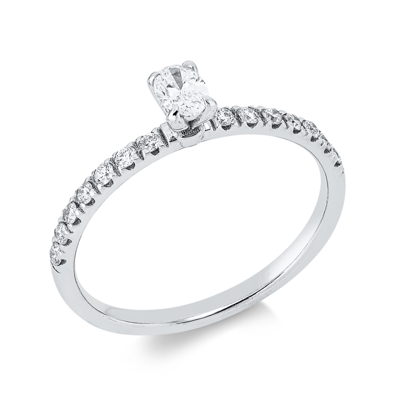 Ring    aus 750/-18 Karat Weißgold mit 15 Diamanten 0