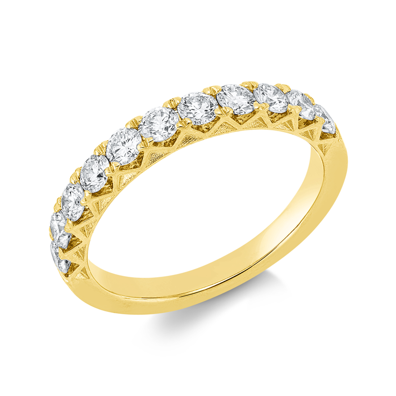 Ring    aus 750/-18 Karat Gelbgold mit 11 Diamanten 0