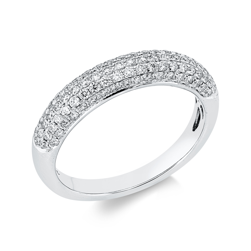 Ring    aus 750/-18 Karat Weißgold mit 100 Diamanten 0