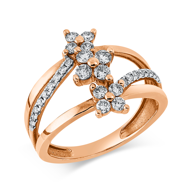 Ring    aus 750/-18 Karat Rotgold mit 29 Diamanten 0