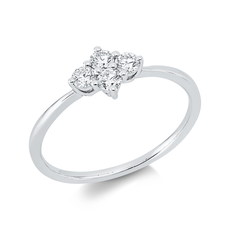 Ring    aus 750/-18 Karat Weißgold mit 4 Diamanten 0