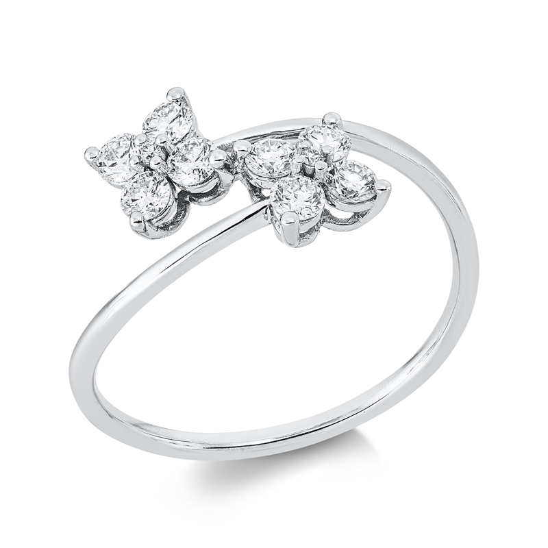 Ring    aus 750/-18 Karat Weißgold mit 10 Diamanten 0
