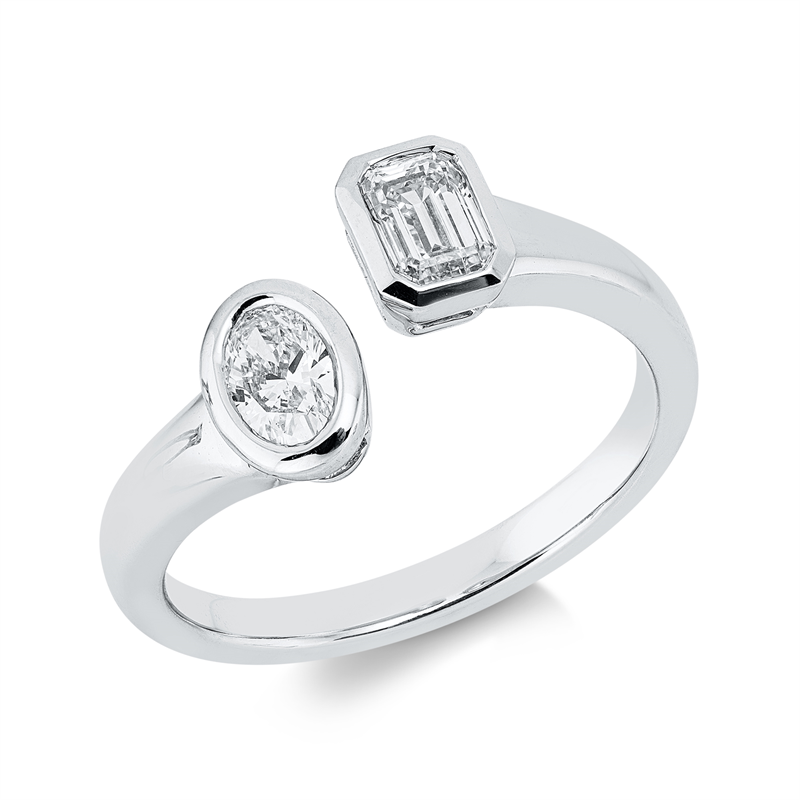 Ring    aus 750/-18 Karat Weißgold mit 2 Diamanten 0