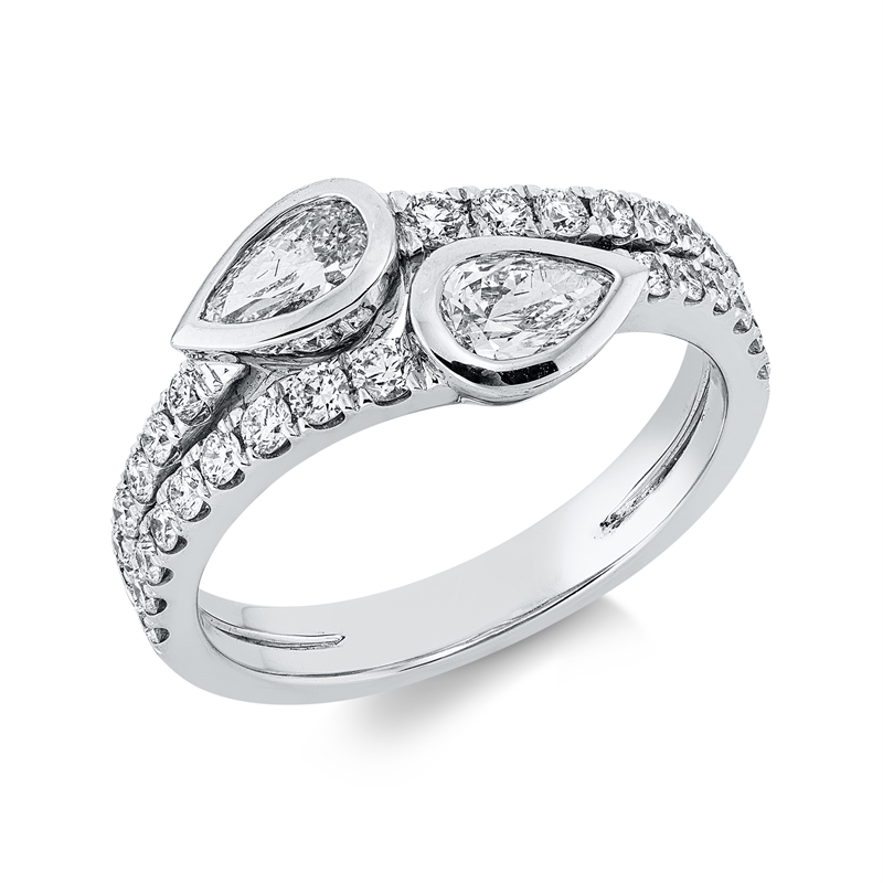 Ring    aus 750/-18 Karat Weißgold mit 32 Diamanten 1