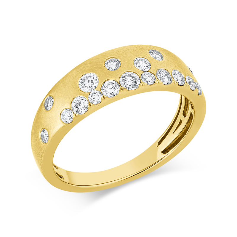 Ring    aus 750/-18 Karat Gelbgold mit 18 Diamanten 0