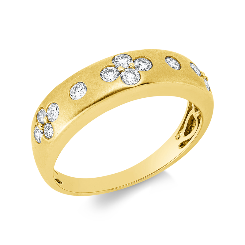 Ring    aus 750/-18 Karat Gelbgold mit 14 Diamanten 0