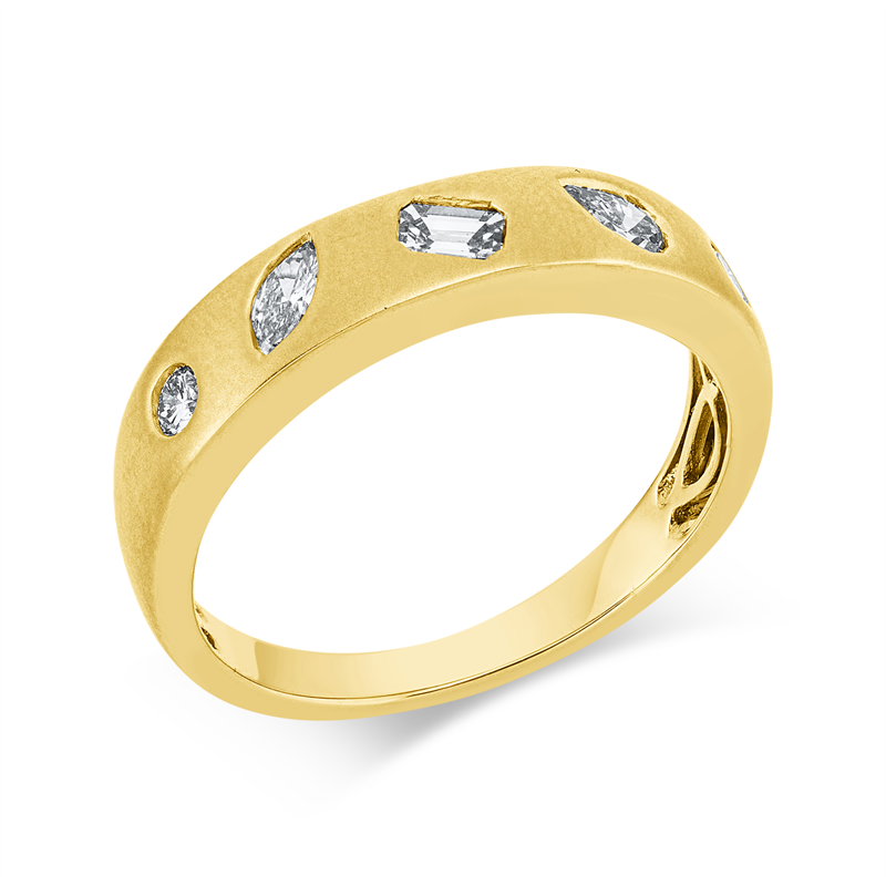 Ring    aus 750/-18 Karat Gelbgold mit 5 Diamanten 0