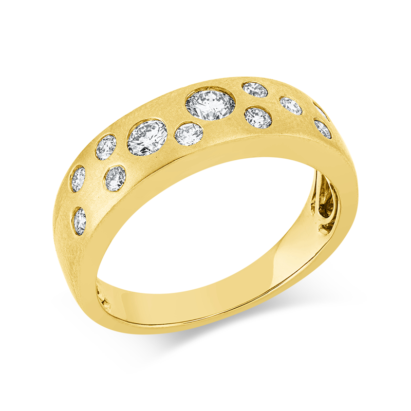 Ring    aus 750/-18 Karat Gelbgold mit 12 Diamanten 0