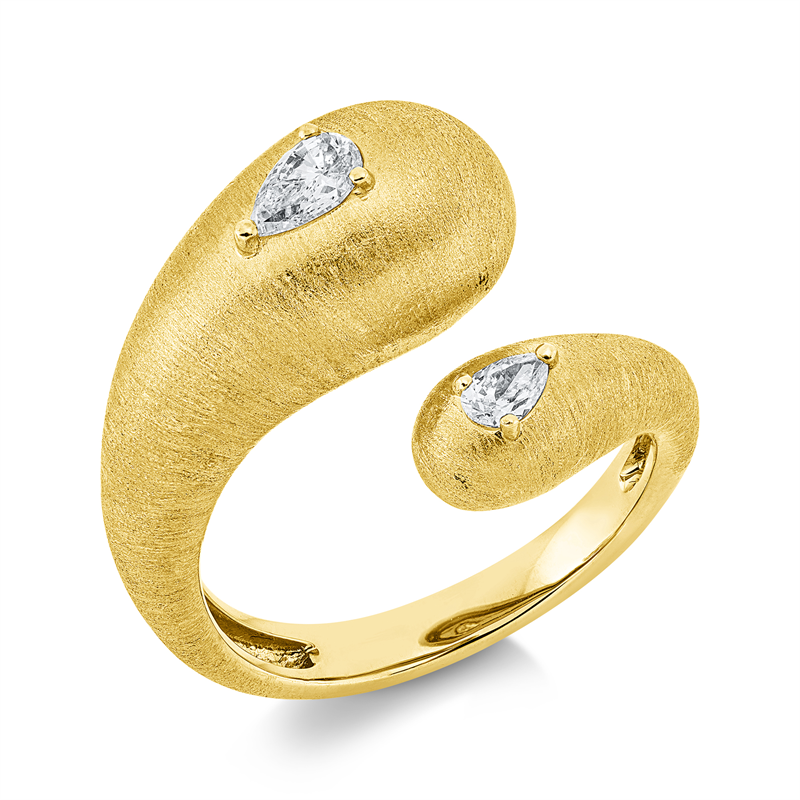 Ring    aus 750/-18 Karat Gelbgold mit 2 Diamanten 0