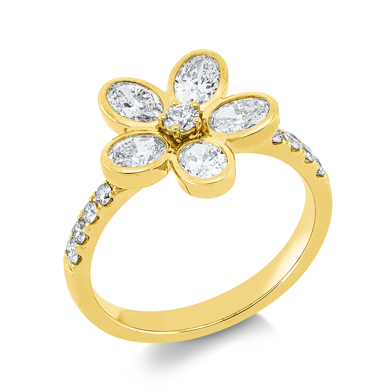 Ring    aus 750/-18 Karat Gelbgold mit 16 Diamanten 1