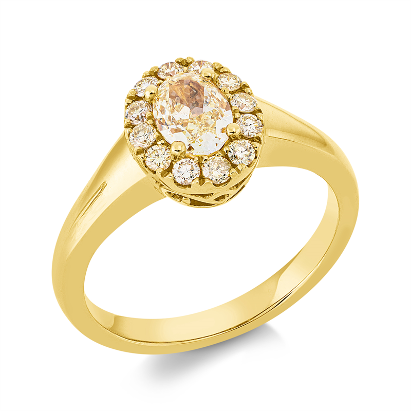 Ring    aus 750/-18 Karat Gelbgold mit 13 Diamanten 0