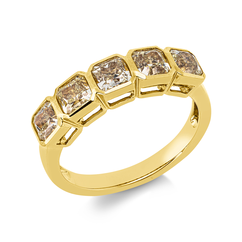 Ring    aus 750/-18 Karat Gelbgold mit 5 Diamanten 2