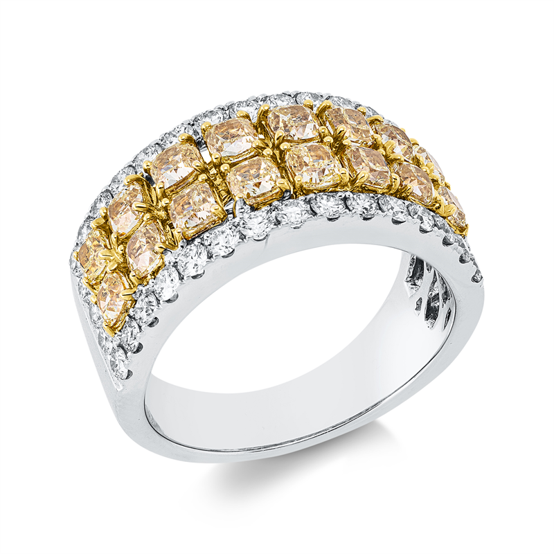 Ring    aus 750/-18 Karat Weißgold / Gelbgold mit 52 Diamanten 3