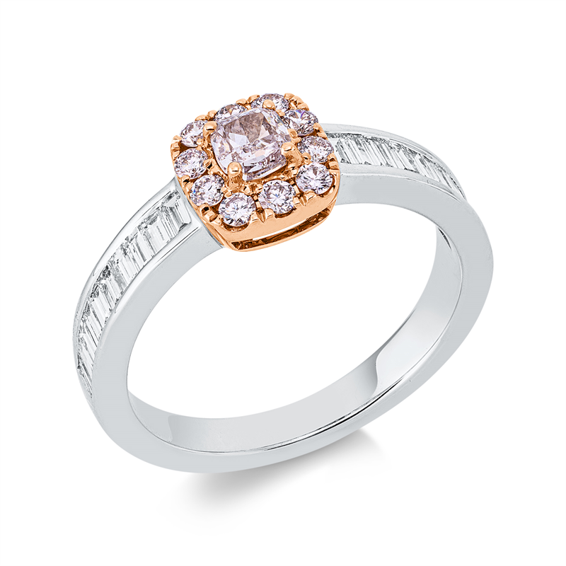 Ring    aus 750/-18 Karat Weißgold / Rotgold mit 31 Diamanten 1 ct