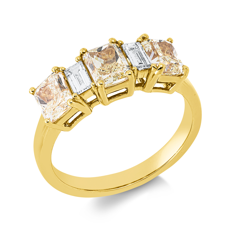 Ring    aus 750/-18 Karat Gelbgold mit 5 Diamanten 2