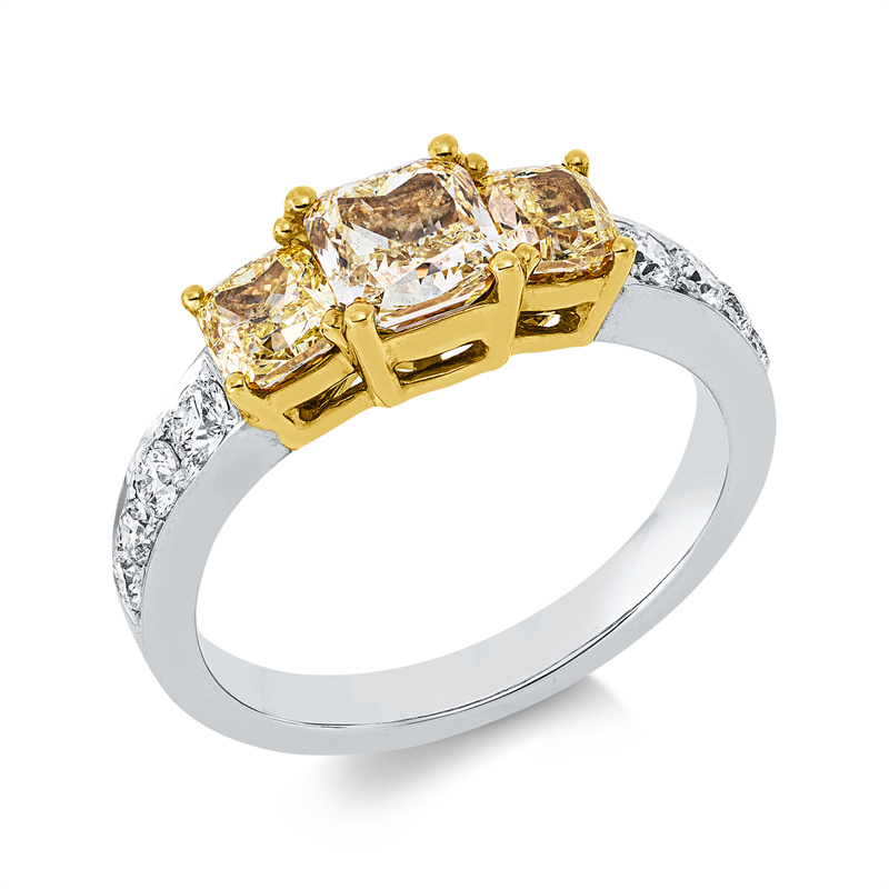 Ring    aus 750/-18 Karat Weißgold / Gelbgold mit 11 Diamanten 2
